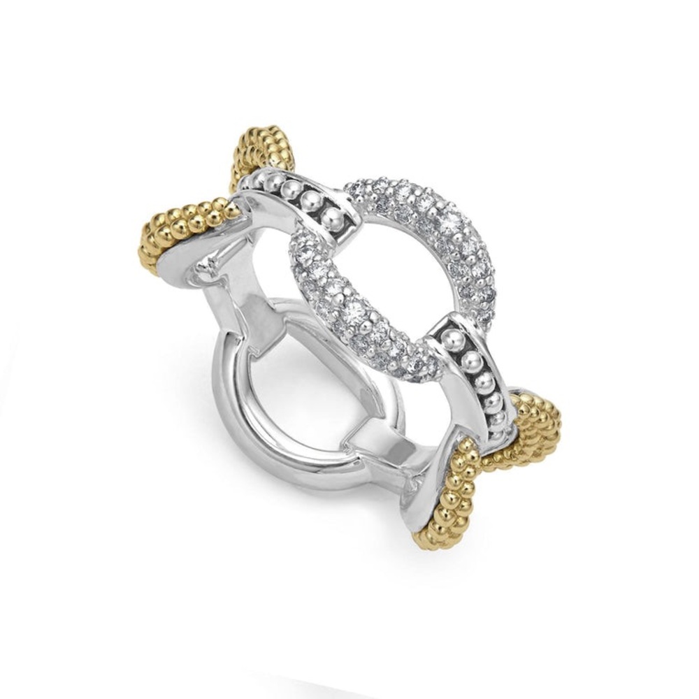 LAGOS CAVIAR LUX Large Two-Tone Eternity Diamond Ring